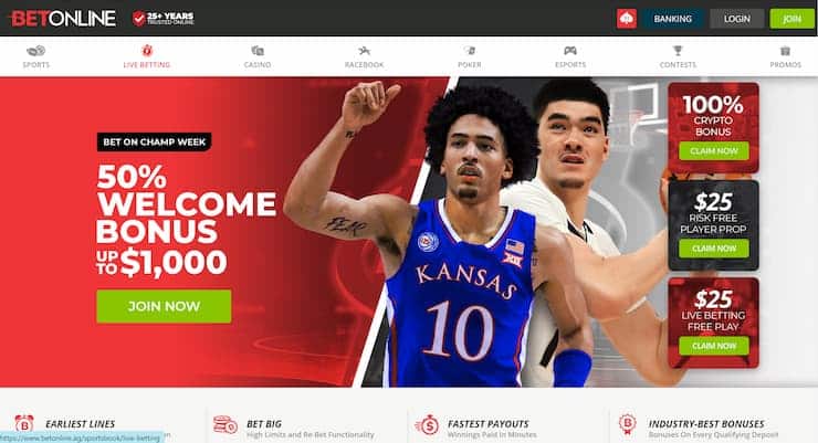Betonline March Madness Schedule best betting site