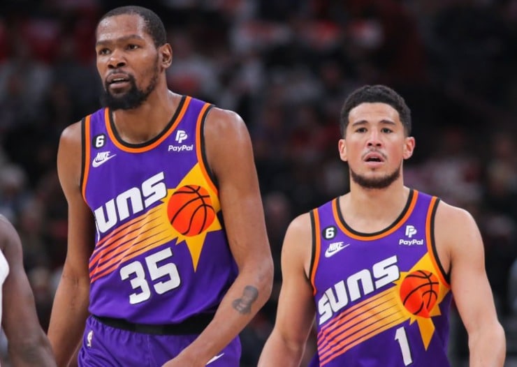 Kevin Durant, Devin Booker third pair of Suns teammates with 30 points each on 60% FG