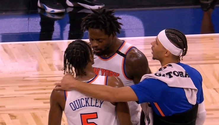 WATCH: Julius Randle Gets In Altercation with NY Knicks Teammate Immanuel Quickley Before Halftime vs Orlando Magic