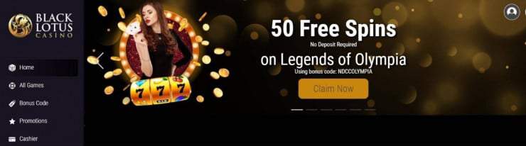 Black Lotus Casino - 50 Free Spins Offer