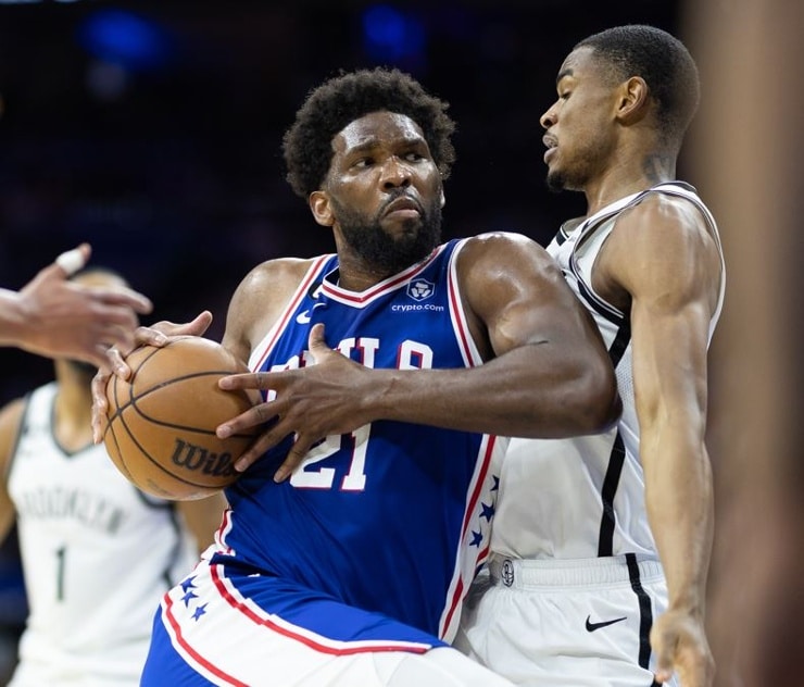 Joel Embiid grabs 15 rebounds in first half, most by any 76ers player in a playoff half the last 25 seasons