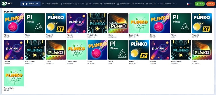 Plinko Casino Games - 20Bet