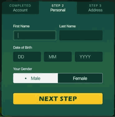 Two-Up Casino Registration Form - Step 2