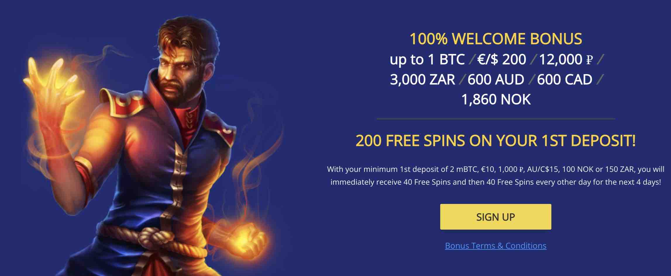 Screenshot of the banner ad of the Betchain Welcome Bonus