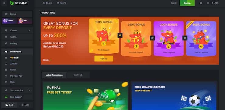 BC Game - Michigan Online Casino Bonus