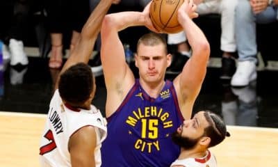 Nikola Jokic needs 9 rebounds to become first player with 500 points, 250 rebounds, and 100 assists in a postseason