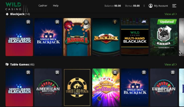 Wild Casino Blackjack Games