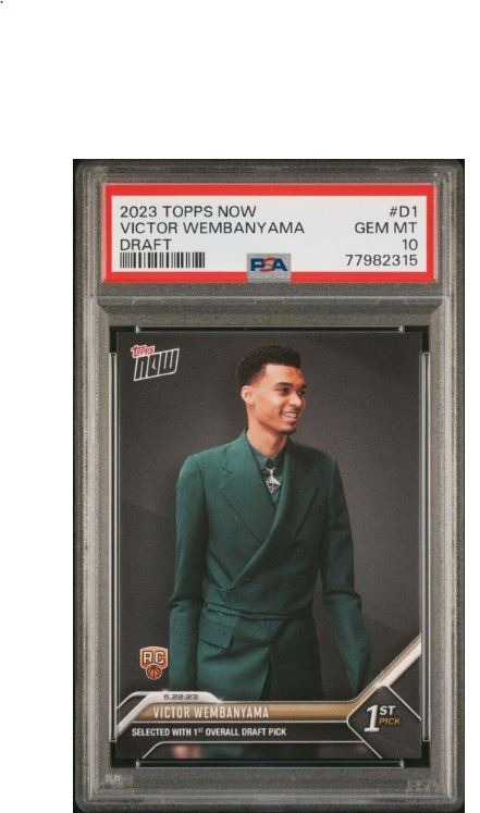 Victor Wembanyama rookie cards are selling for $200-$2,400 on eBay