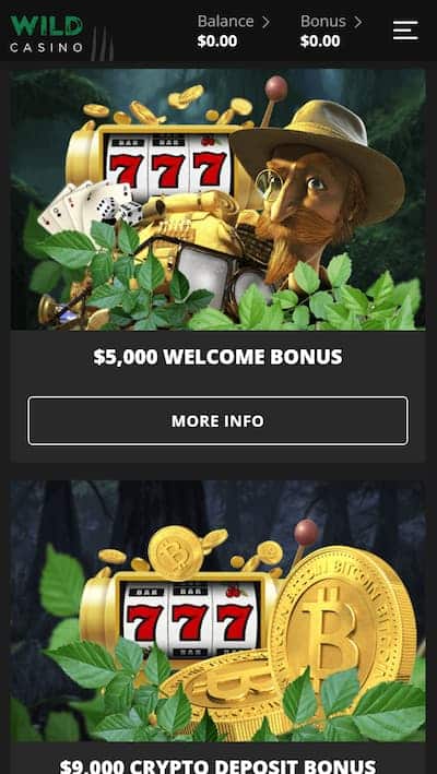 Wild casino welcome bonuses app