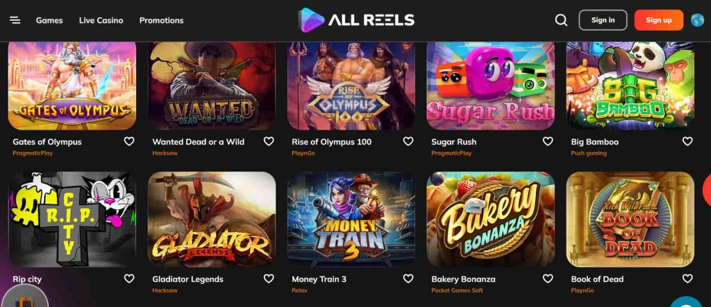 AllReels online casino site
