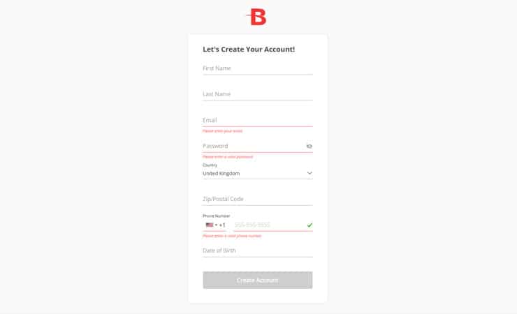 Step 2: BetOnline Register