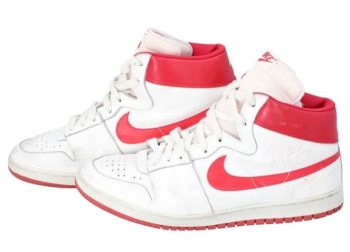 Chicago Bulls Michael Jordans 1984-85 autographed, game-worn Nike Air Ships sneakers return to auction