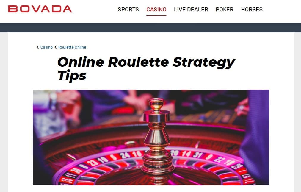 bovada casino - online roulette strategy tips
