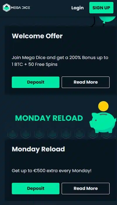Mega Dice Promotions