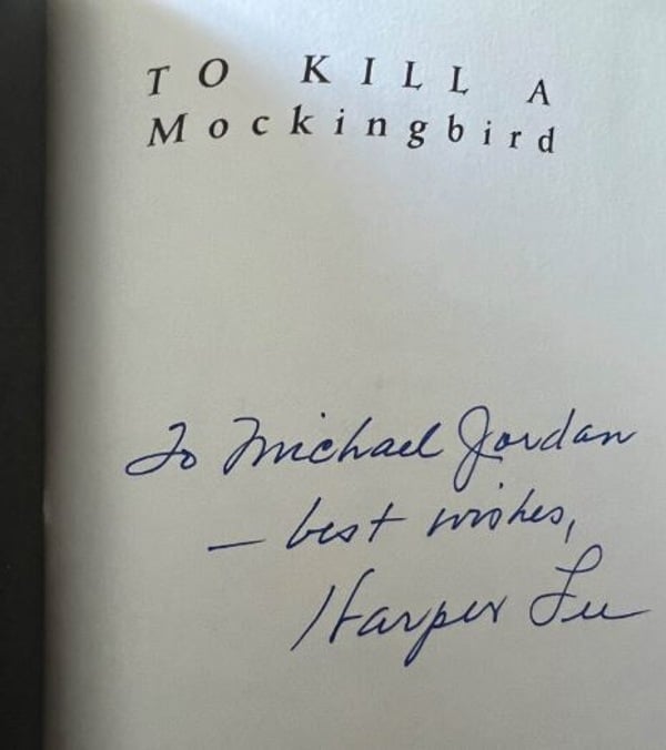 Michael Jordan's signed 'To Kill A Mockingbird' book by author Harper Lee is available to buy for $24,000