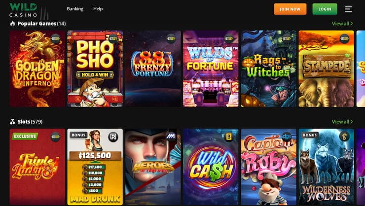 Popular Games at Wild Casino