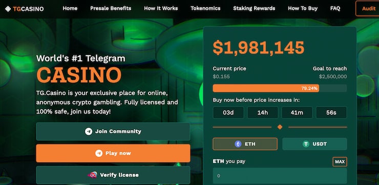 TG.Casino home page