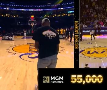 WATCH Los Angeles Lakers Fan Injures Himself On Half-Court Shot For $55,000 Prize