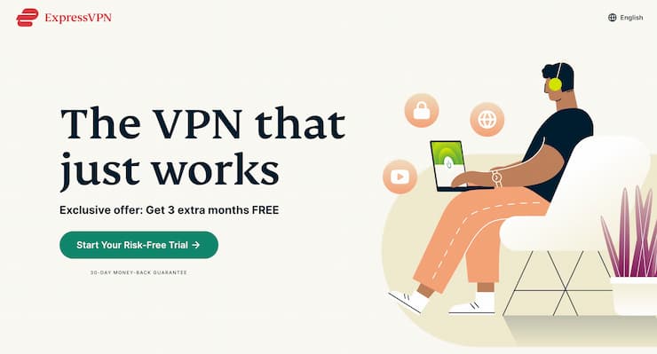 ExpressVPN homepage - How to access Lucky Block