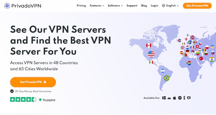 Privado VPN homepage - How to access Lucky Block with a VPN
