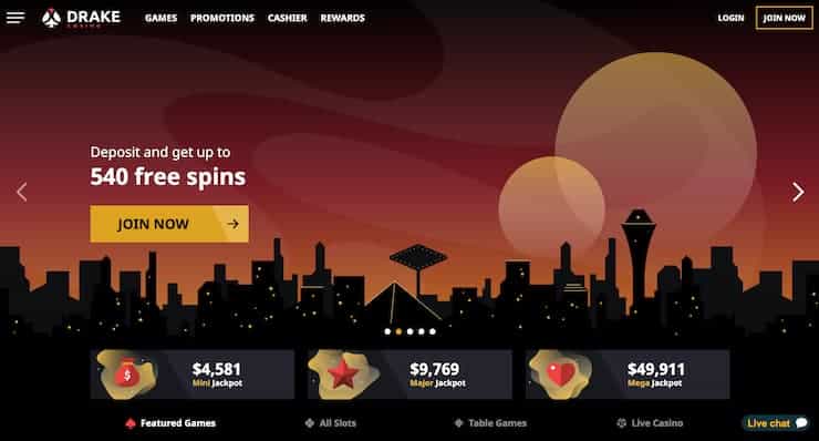 Step 1 - Drake Casino sign up page - Drake casino review