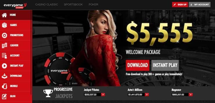 Everygame homepage - The best blackjack casinos