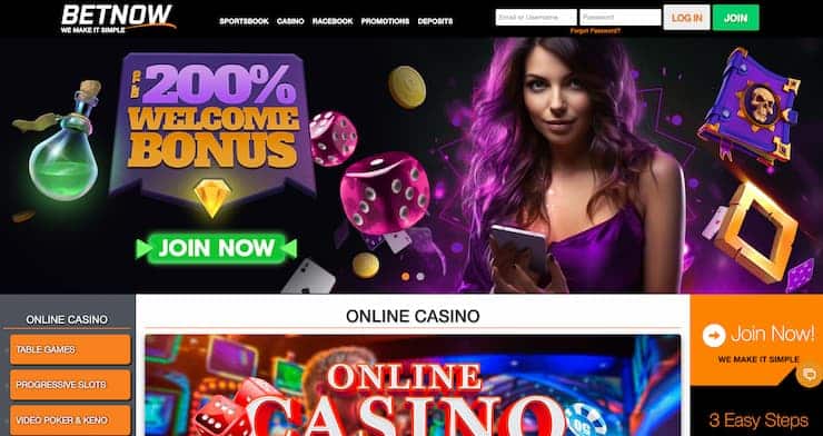 BetNow homepage - the best FL poker casinos