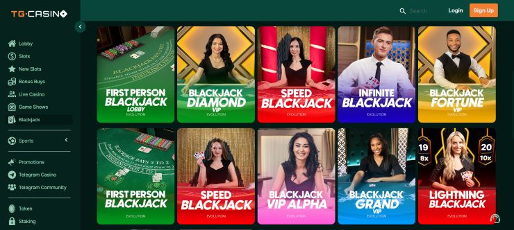 TG Casino Play Live Blackjack