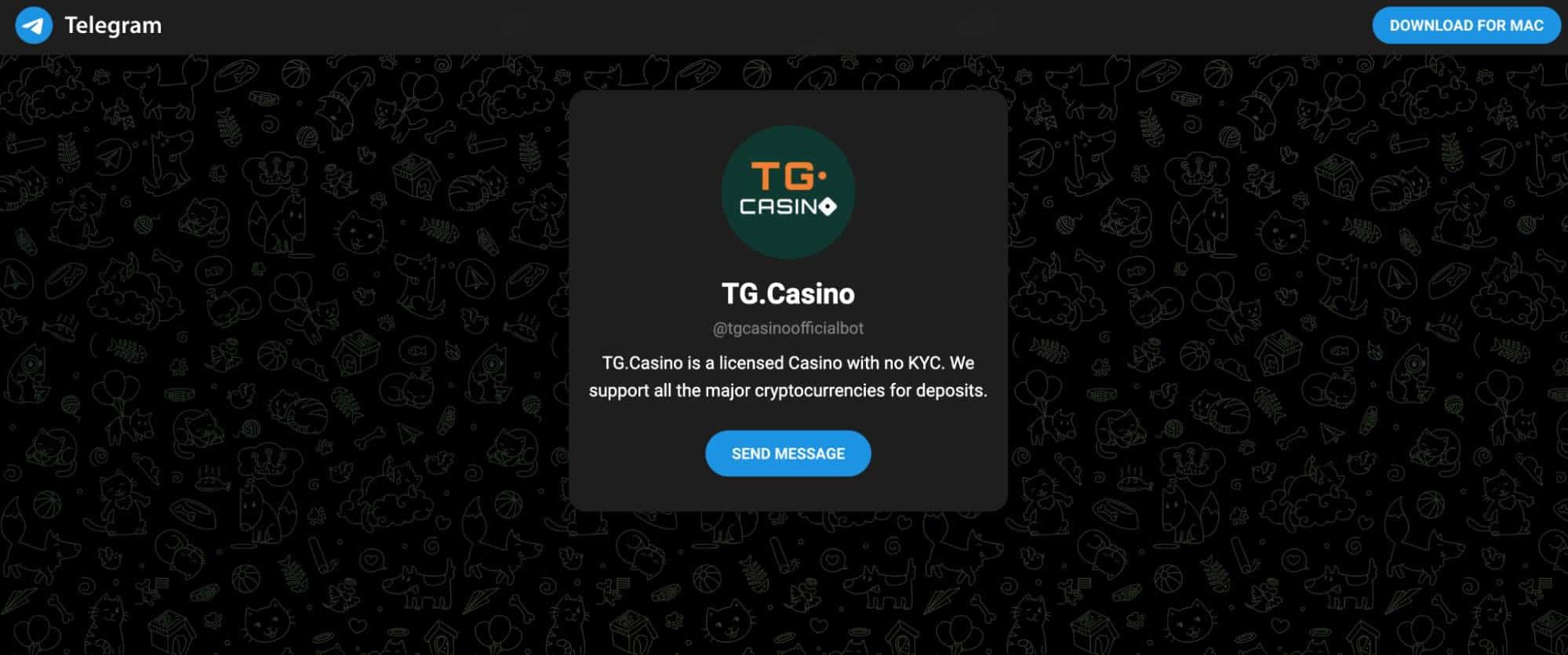 TG Casino Telegram login page - the best Telegram betting channels