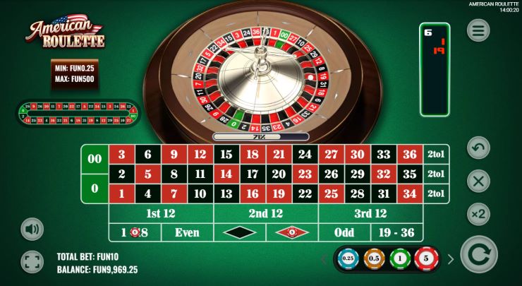 American Roulette Outside Bets