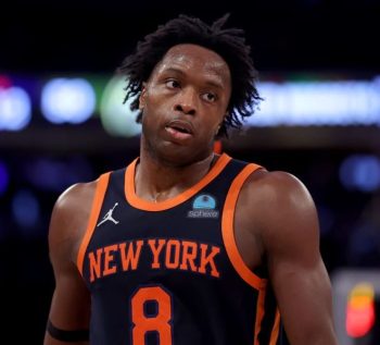 Is New York Knicks OG Anunoby (elbow) playing tonight game against 76ers