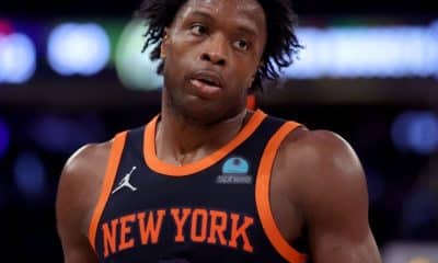 Is New York Knicks OG Anunoby (elbow) playing tonight game against 76ers
