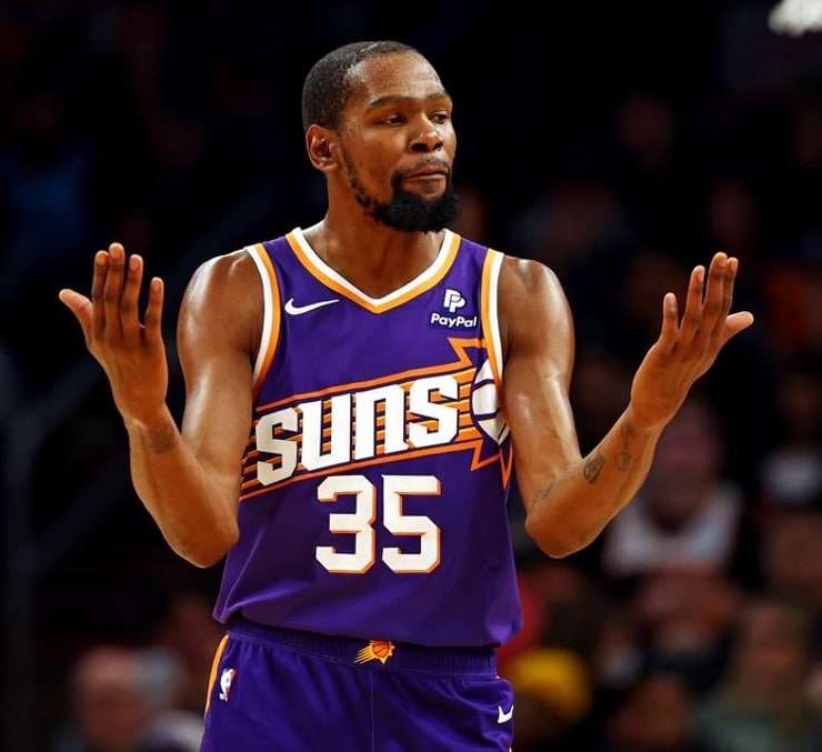 a photo of Kevin Durant on Phoenix Suns winning NBA championship