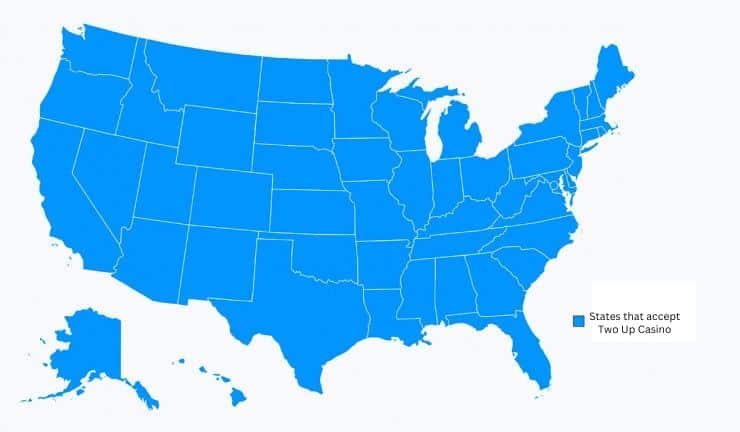 States that accept Two Up Casino