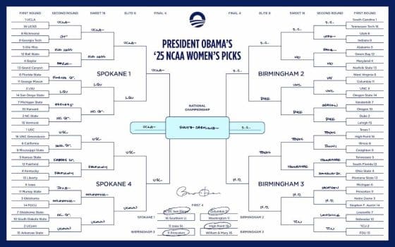 Former President Barack Obama Makes March Madness Picks