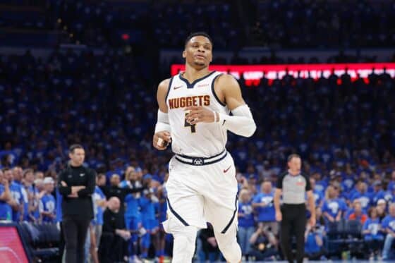 Russell Westbrook runs