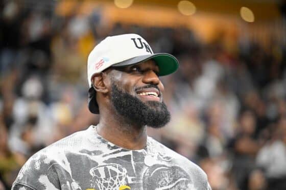 LeBron James at Suns preseason game