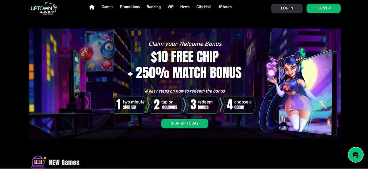 Uptown Aces - top rated new online casino