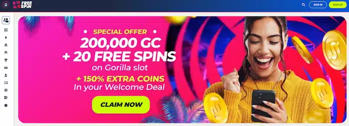 FreeSpin Bitcoin sweepstakes casino
